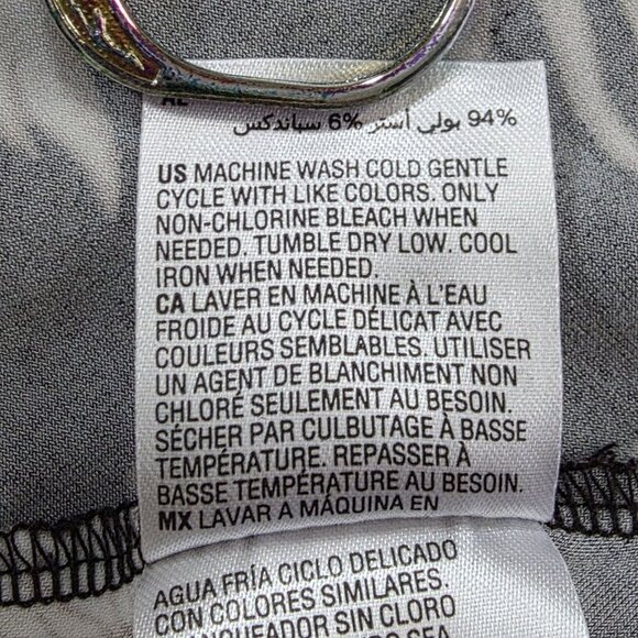 JM Collection Tunic Women 2X Black Beige Floral 3/4 Sleeve Shark Bite Whimsigoth - Picture 11 of 15